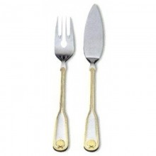 Венус ( Venys )  - Набор столовых приборов для рыбы с золотым декором 