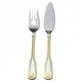 Венус ( Venys )  - Набор столовых приборов для рыбы с золотым декором 