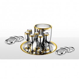 Ла Перле - набор для шампанского посеребренный с позолотой на 6 персон.