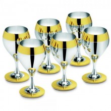 Принц - посеребренный набор для ликера с золотым декором.