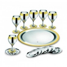 Принц - посеребренный набор для воды с золотым декором.