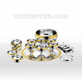 Барон ( Baron ) - посеребренный набор с золотым декором 